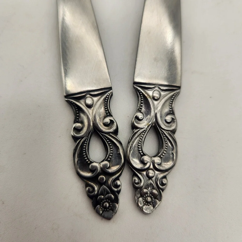 National Stainless Olof 2 Piece Salad Serving Set Spoon Fork Japan Vintage MCM